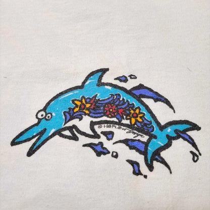 90s ハワイ スーベニア USA製 Tシャツ アートT サーフ イルカ XL a-000017