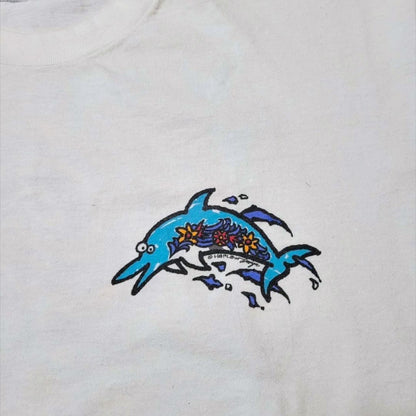 90s ハワイ スーベニア USA製 Tシャツ アートT サーフ イルカ XL a-000017
