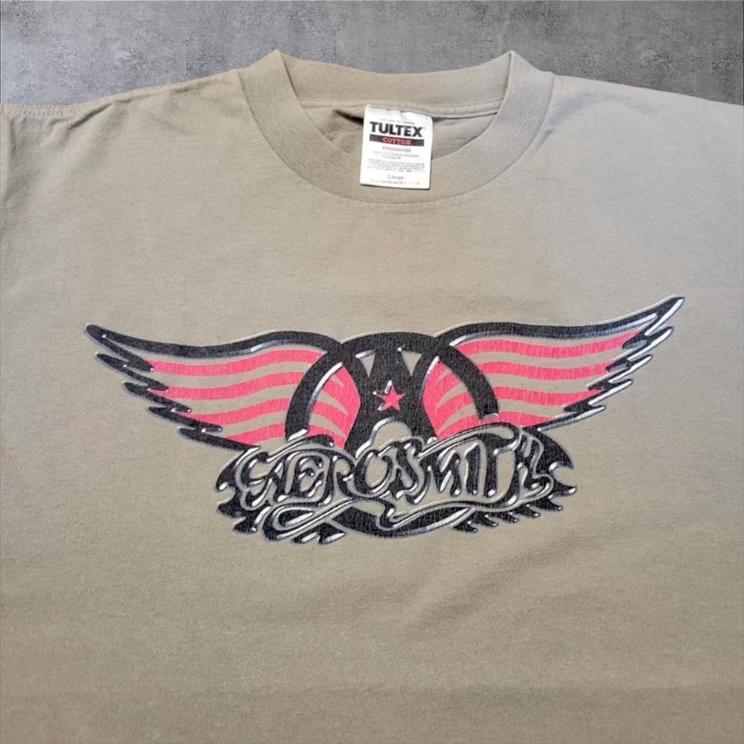 90s エアロスミス AEROSMITH バンT カーキ ba-000022