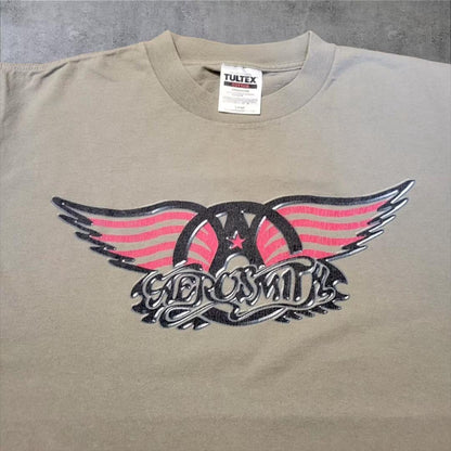 90s エアロスミス AEROSMITH バンT カーキ ba-000022