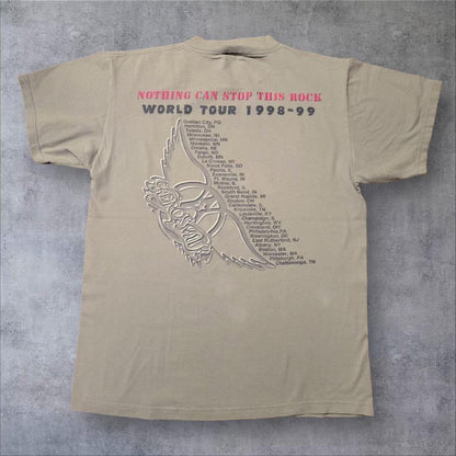 90s エアロスミス AEROSMITH バンT カーキ ba-000022