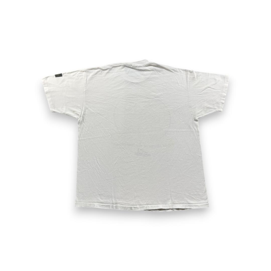 90s Tシャツ ダイノトピア 恐竜 イラスト 白 アートT m-000004