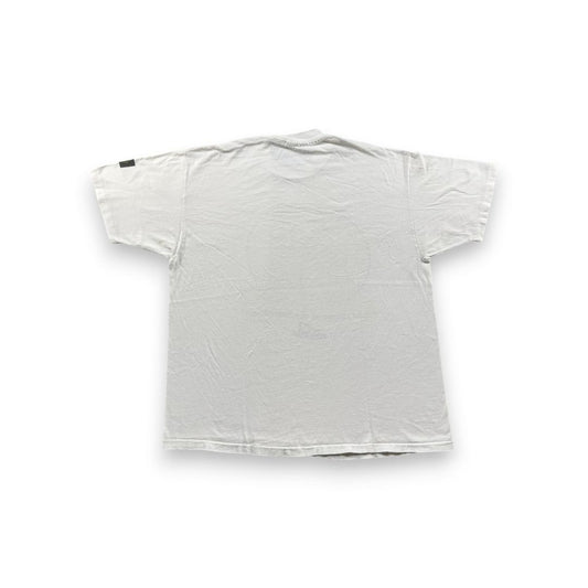 90s Tシャツ ダイノトピア 恐竜 イラスト 白 アートT m-000004