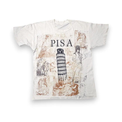90s アートT ピサの斜塔 Tシャツ イタリア ガリレオ シングル a-000027