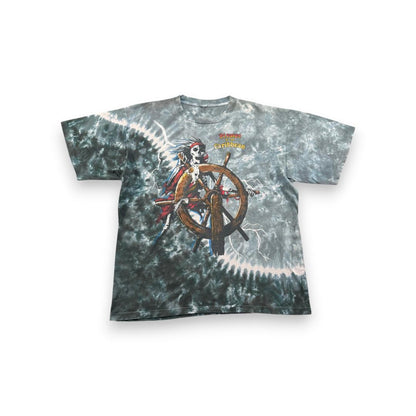 90s パイレーツオブカリビアン 総柄 タイダイ Tシャツ d-000036