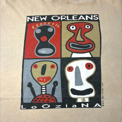 90s BIGHED ビッグヘッド アートT ONEITA ベージュ XL a-u-2505-087