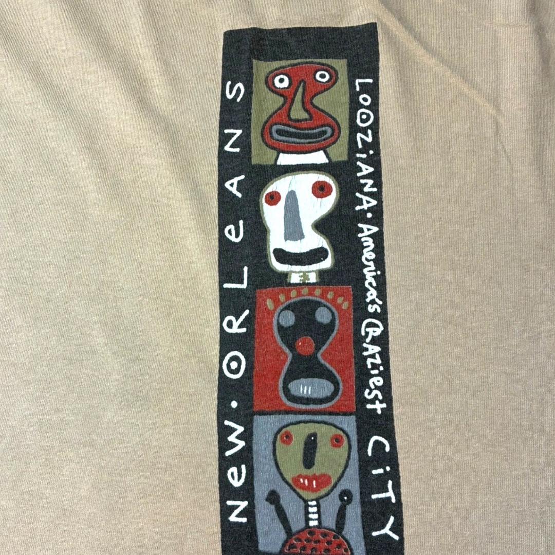 90s BIGHED ビッグヘッド アートT ONEITA ベージュ XL a-u-2505-087