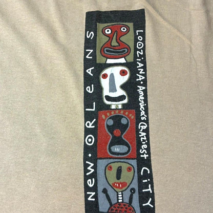 90s BIGHED ビッグヘッド アートT ONEITA ベージュ XL a-u-2505-087