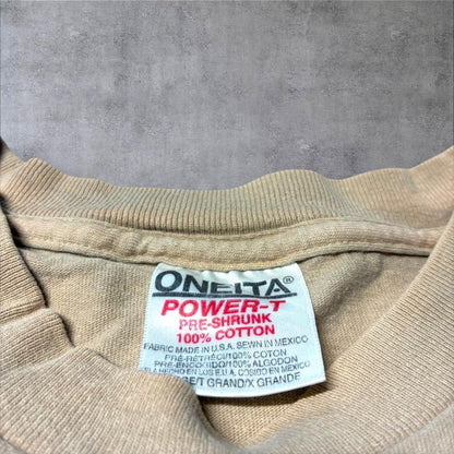 90s BIGHED ビッグヘッド アートT ONEITA ベージュ XL a-u-2505-087