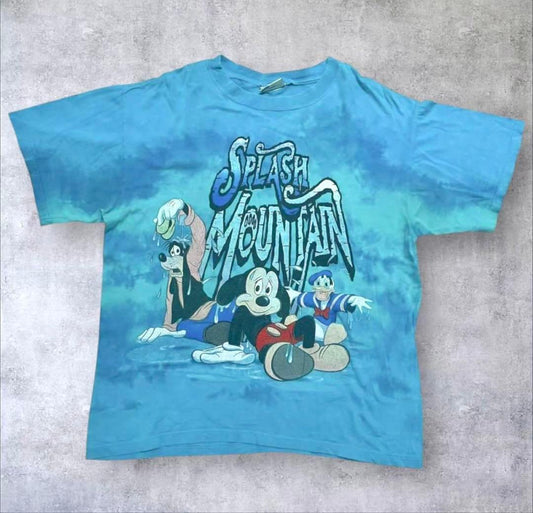 00sディズニー スプラッシュマウンテン Tシャツ タイダイ d-000018