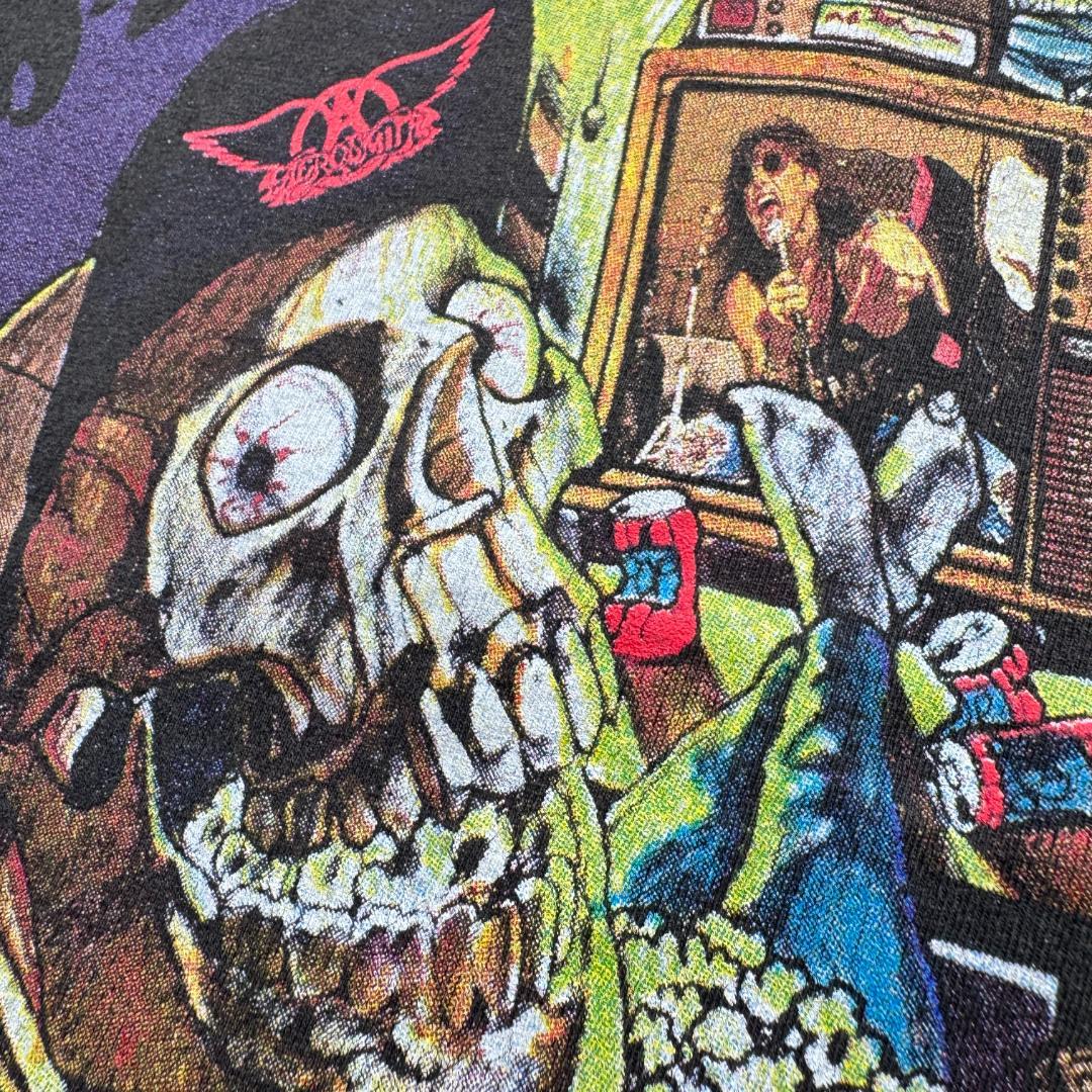 90s エアロスミス 1993 GET A GRIP SKULL GIANT 黒 ba-t-2505-039