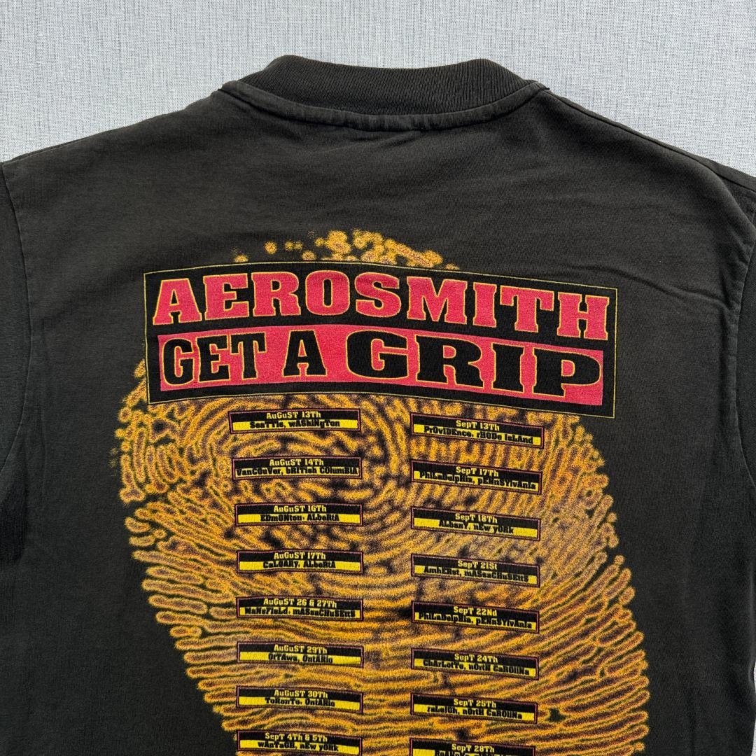 90s エアロスミス 1993 GET A GRIP SKULL GIANT 黒 ba-t-2505-039