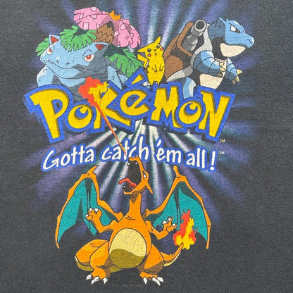 90s ポケモン リザードン Tシャツ 1999 黒 ch-t-2505-004