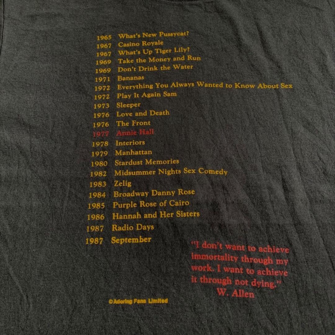 80s ウディ アレン Woody Allen ムービーT 映画 m-000048