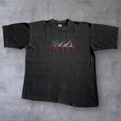 刺繍 エジプト アート スーベニア フェード 炭黒 L o-000015