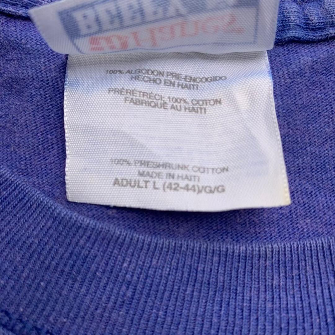 00s Tシャツ hanes ブルー beefy-t L ch-000042