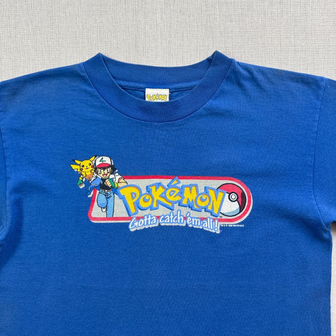 90s ポケモン ピカチュウ Tシャツ 1998 青 ch-u-2505-066