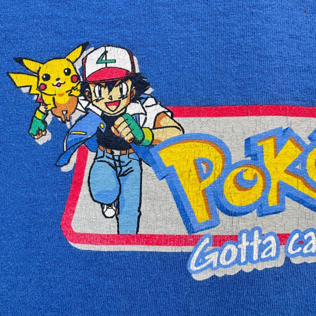 90s ポケモン ピカチュウ Tシャツ 1998 青 ch-u-2505-066
