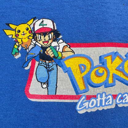 90s ポケモン ピカチュウ Tシャツ 1998 青 ch-u-2505-066