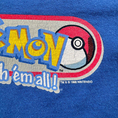 90s ポケモン ピカチュウ Tシャツ 1998 青 ch-u-2505-066