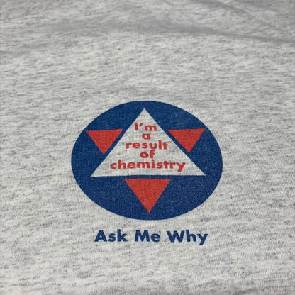 90s USA製 科学 アート Hanes L グレー o-000014