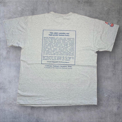 90s USA製 科学 アート Hanes L グレー o-000014