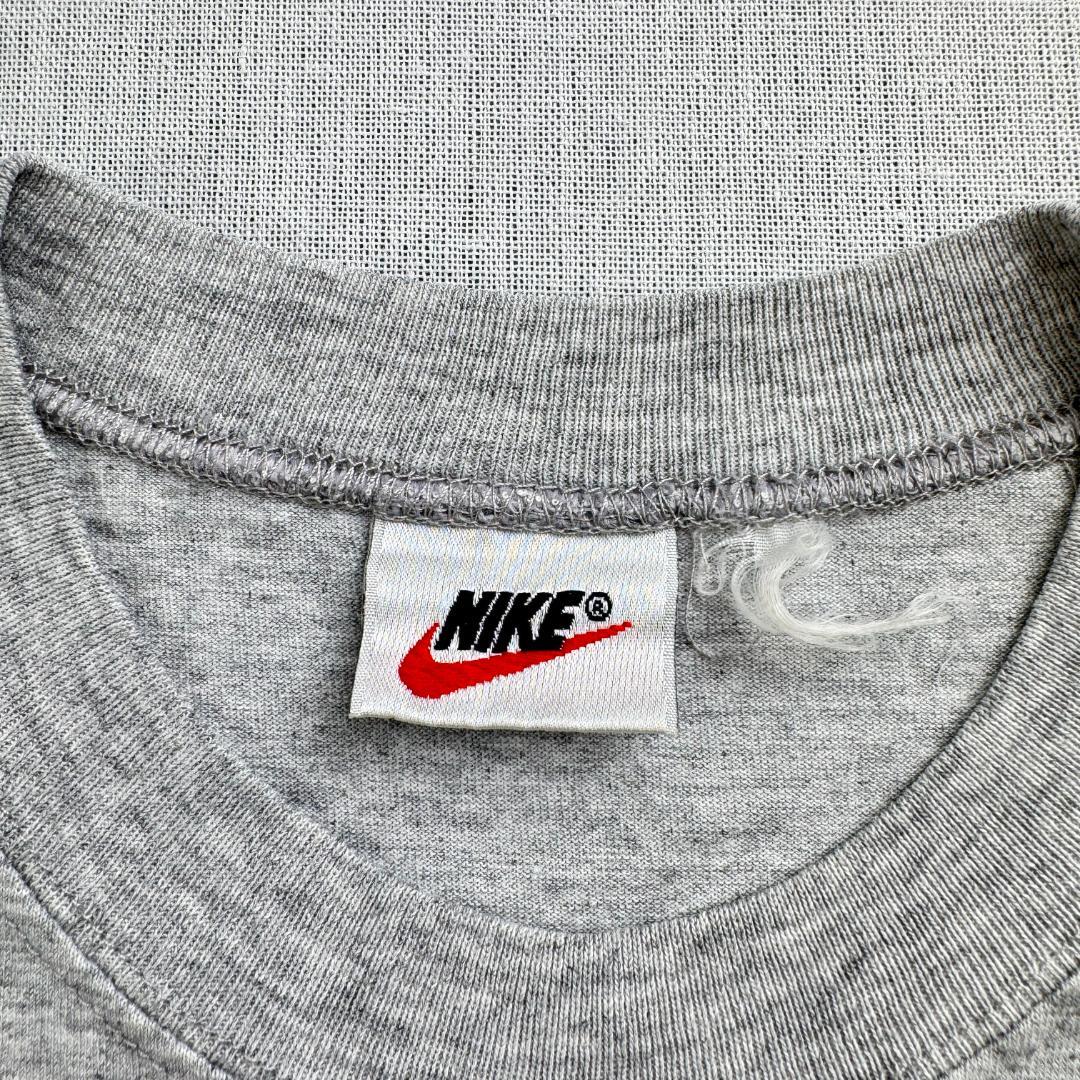 90s NIKE ナイキ 銀タグ Tシャツ グレー ロゴ シンプル br-u-2505-014
