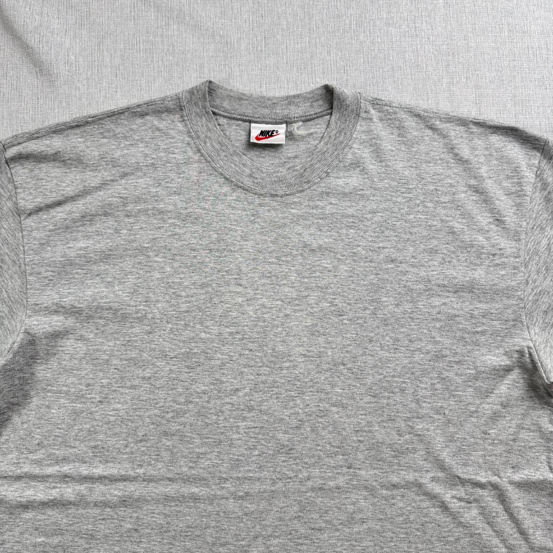 90s NIKE ナイキ 銀タグ Tシャツ グレー ロゴ シンプル br-u-2505-014