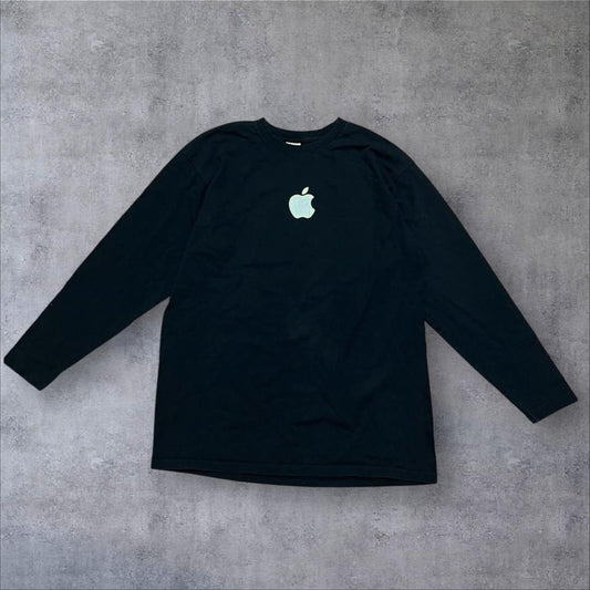 00s Apple アップル ロンT 企業T 黒 co-000031