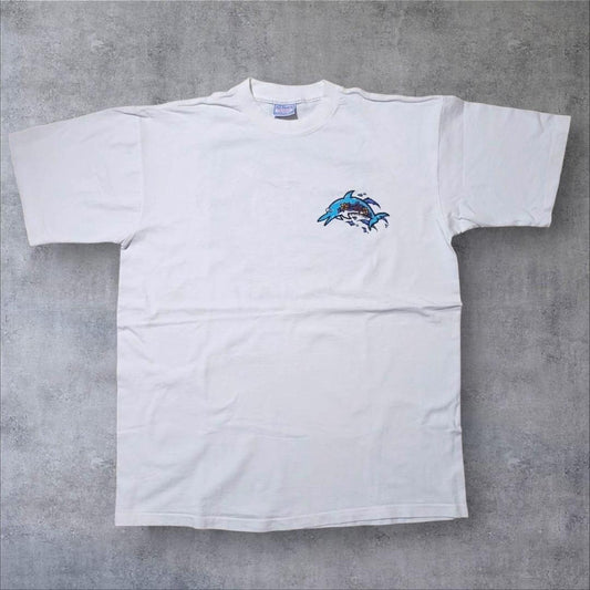 90s アートT USA製 ハワイ イルカ サーフィン 海 a-000017