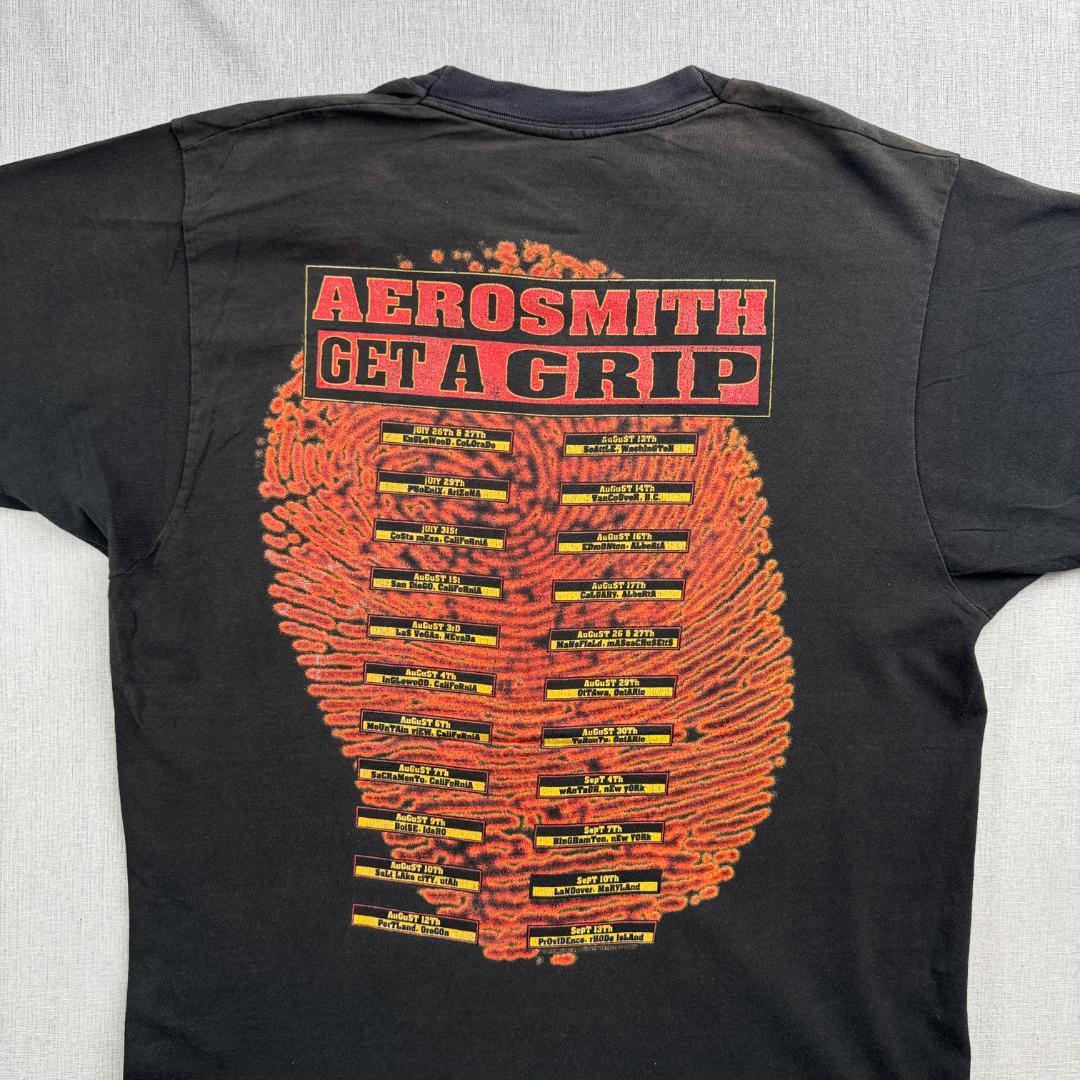 90s エアロスミス 1993 GET A GRIP SKULL ビンテージ T ba-t-2505-038