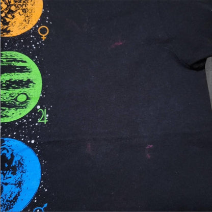 アートT 惑星柄 宇宙 地球 Tシャツ L 黒 a-000025