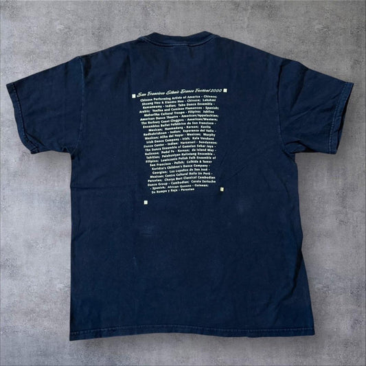 00s アートT Tシャツ ダンス 黒 L Hanes z-000021