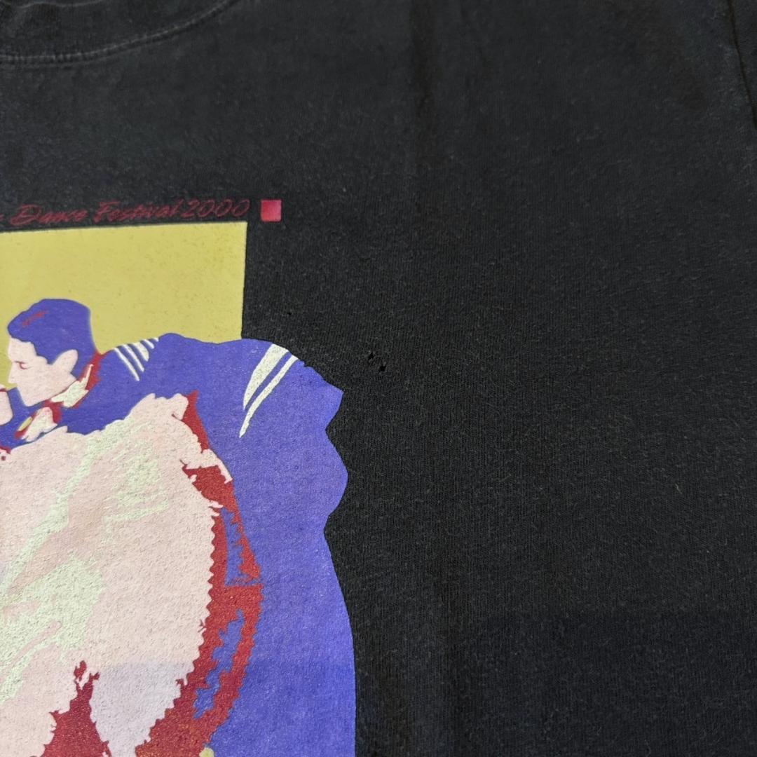 00s アートT Tシャツ ダンス 黒 L Hanes z-000021