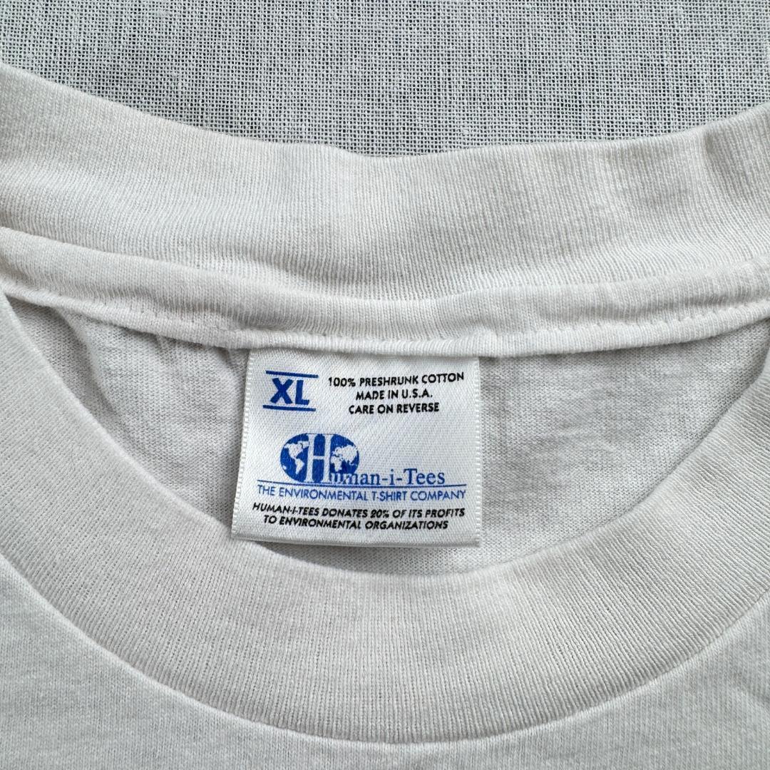 90s Human i tee インディアン USA製 アートT 白 a-u-2505-067