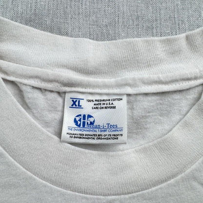 90s Human i tee インディアン USA製 アートT 白 a-u-2505-067