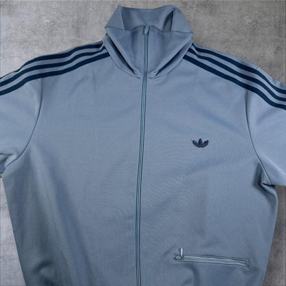 70s 80s adidas アディダス トラックジャケット 水色 デサント M ad-t-2505-017