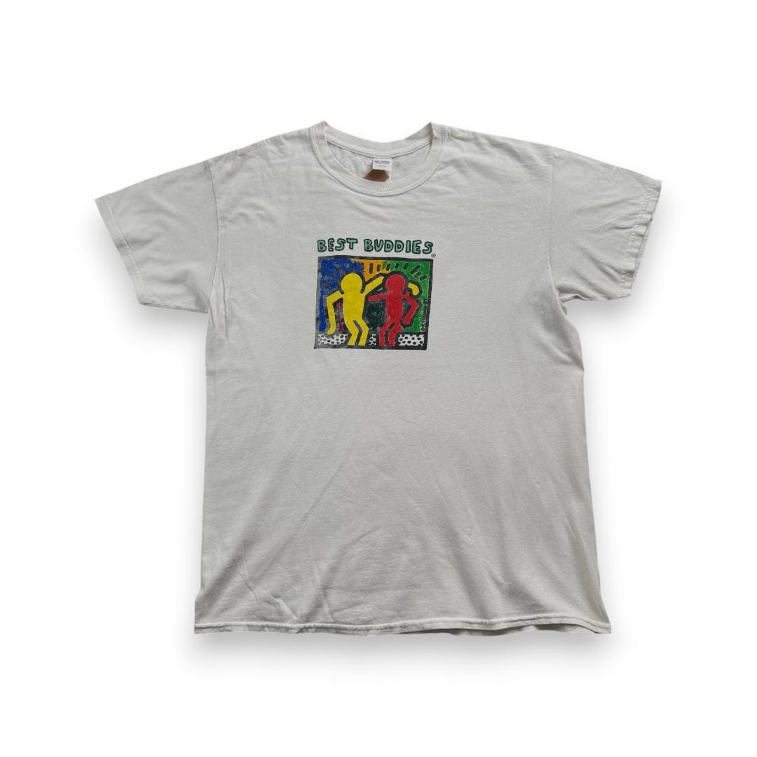 00s best buddies キースヘリング Tシャツ 白 L a-u-2505-055