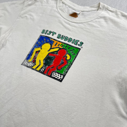00s best buddies キースヘリング Tシャツ 白 L a-u-2505-055