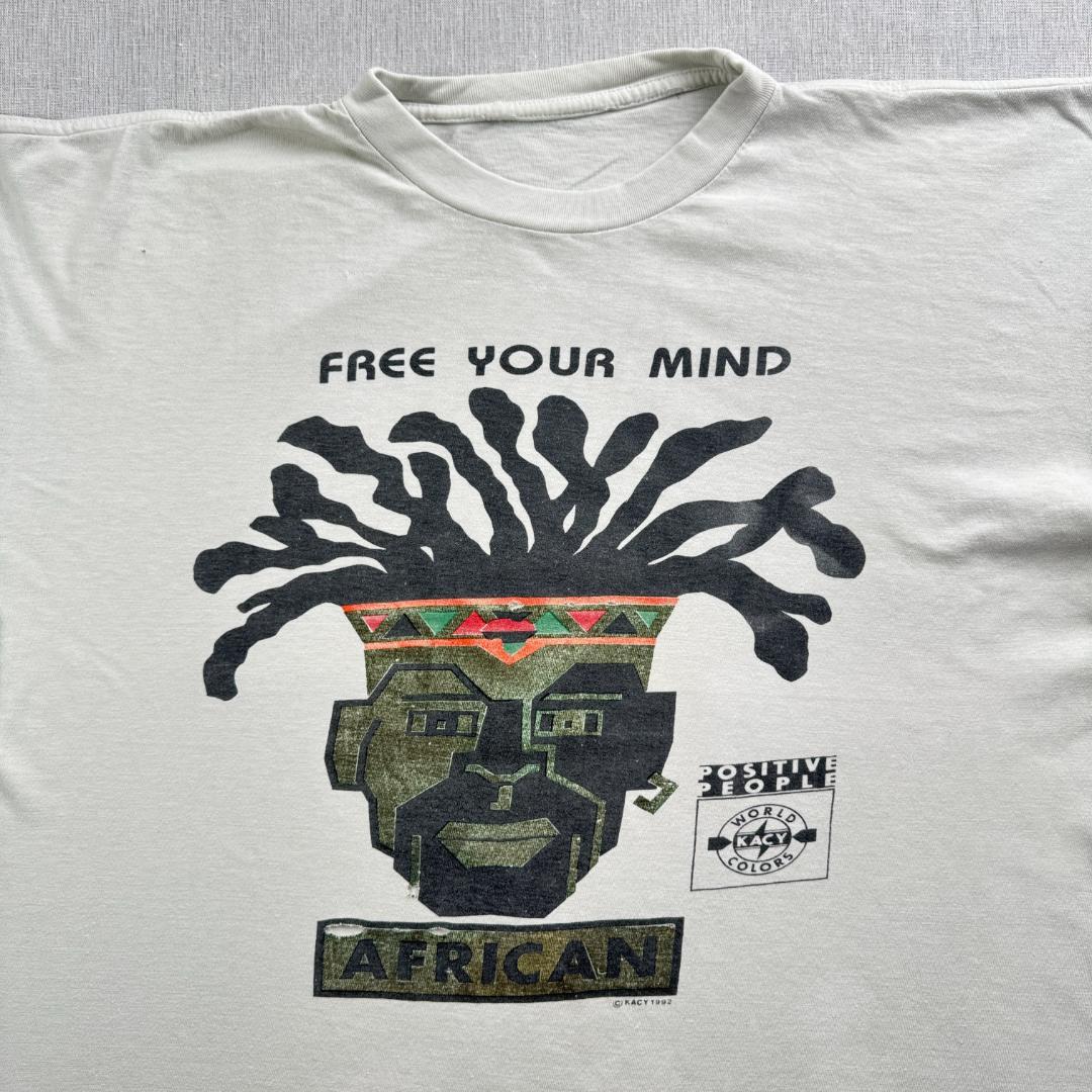 90s アートT FREE YOUR MIND KACY 1992 ドレッドヘア a-u-2505-011