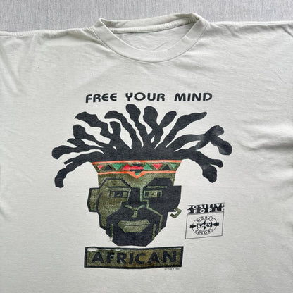 90s アートT FREE YOUR MIND KACY 1992 ドレッドヘア a-u-2505-011
