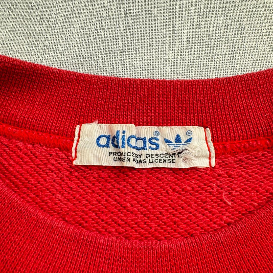 80s アディダス adidas スウェット 赤 デサント製 当時 br-x-2505-001