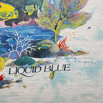 90s リキッドブルー Tシャツ LIQUID BLUE アート 海 a-u-2505-085