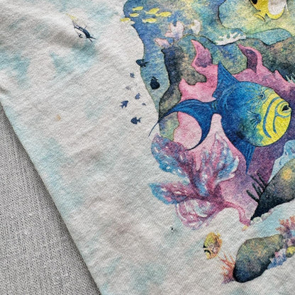 90s リキッドブルー Tシャツ LIQUID BLUE アート 海 a-u-2505-085