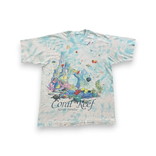 90s リキッドブルー Tシャツ LIQUID BLUE アート 海 a-u-2505-085