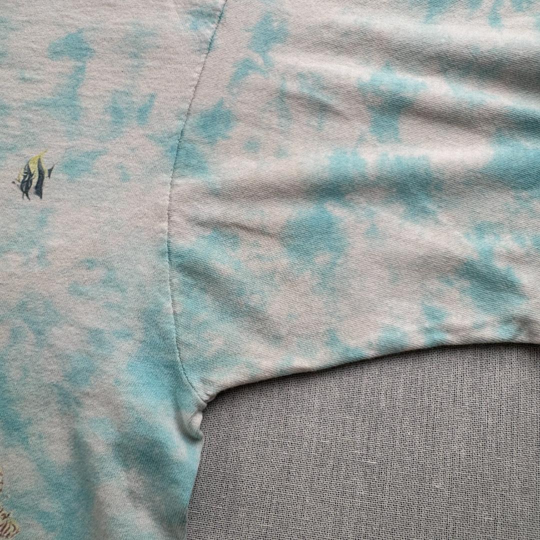 90s リキッドブルー Tシャツ LIQUID BLUE アート 海 a-u-2505-085