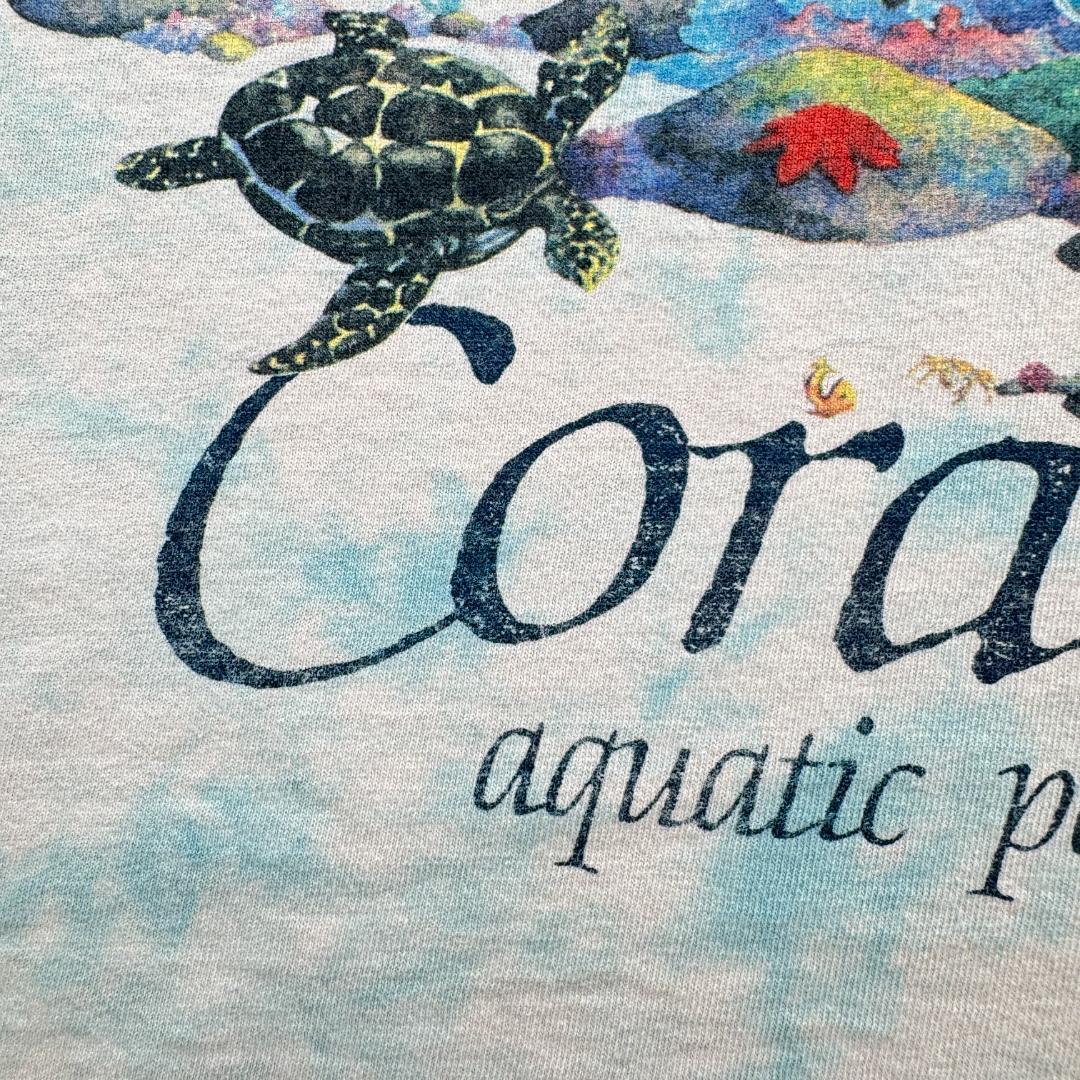 90s リキッドブルー Tシャツ LIQUID BLUE アート 海 a-u-2505-085