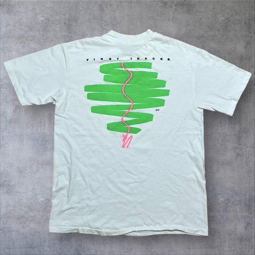 80s USA製 Hanes 白 Lサイズ スキー 企業 co-000038