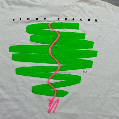 80s USA製 Hanes 白 Lサイズ スキー 企業 co-000038