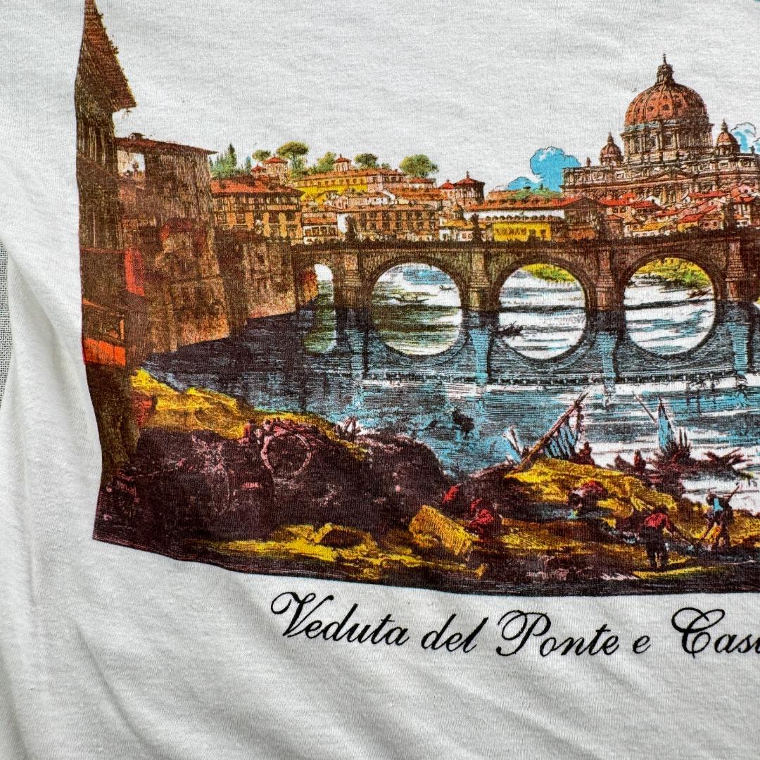 80s 90s ローマ スーベニア Tシャツ ROMA 白 L a-u-2505-078